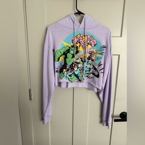 Marvel Light Purple Crop Hoodie & Sweatpants